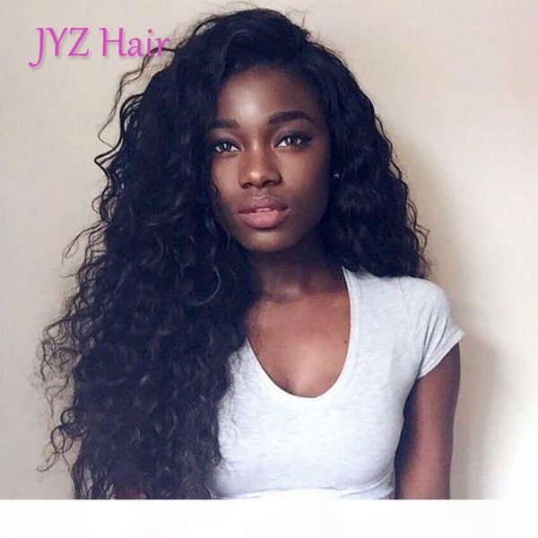 

peruvian indian virgin hair deep wave full lace wig lace front wig with adjustable strands natural color human hair lace wigs, Black;brown