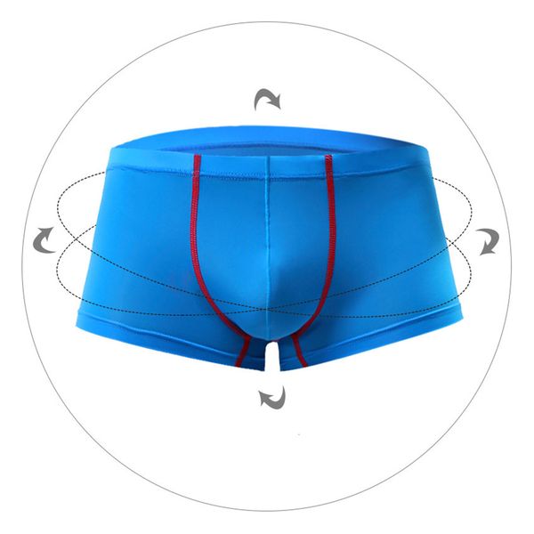 

soutong men's male new fashion elastic waist boxer homme bulge pouch underwear under cuecas solid 5 color, Black;white