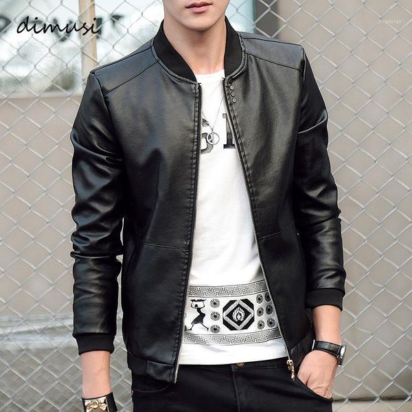 

dimusi men's leather jacket pu biker coats fashion spring autumn jackets mens faux leather slim fit motorcycle coats clothing1, Black;brown