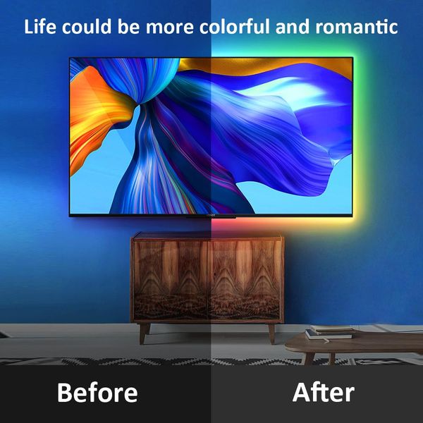 

colorrgb backlight usb powered светодиодная полоса rgb5050 для 24-дюймовых 60 дюймов tvmirrorpc управление приложениями управления h wmtikq