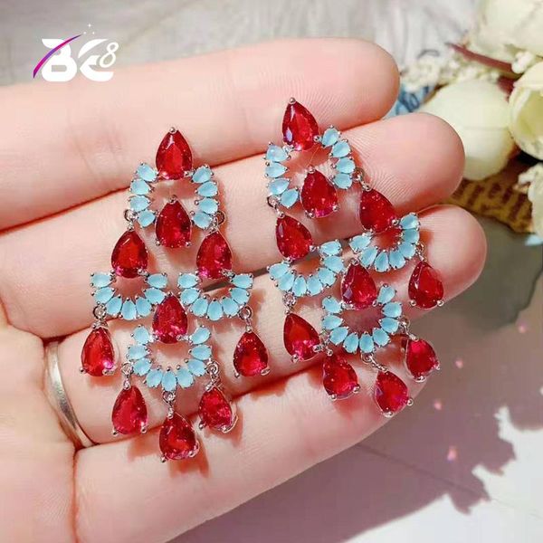 

be 8 fashion shinny cubic zirconia water drop bride earring brincos flower drop earring party jewelry femmel e843, Silver