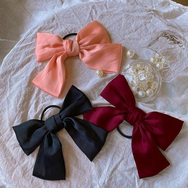 

big hair bow ties satin 1pc hair clips two layer butterfly bow hairpin girl hair accessories for women headbands qyljzc, Black;brown