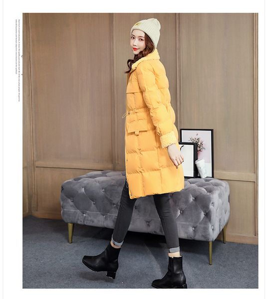 

2020 winter new personality all-match age-reducing temperament elegant loose zipper down cotton women's padded jacket, Black
