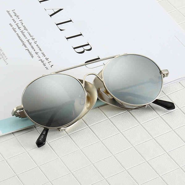 

sunglasses 2022 sunglasses steampunk round, White;black