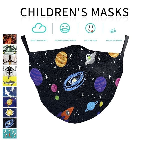 

design children's life planet sky series protecte masks washable cartoon dust proof tailor 3d digital reusable mouth-muffle