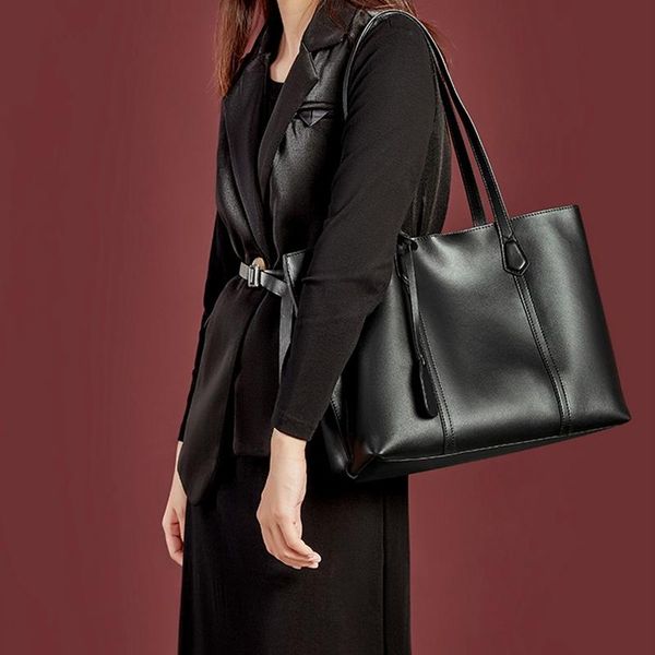 

fashion simple real leather women big bag\handbag genuine leather ladies tote female shoulder bag cowhide shopping bag .