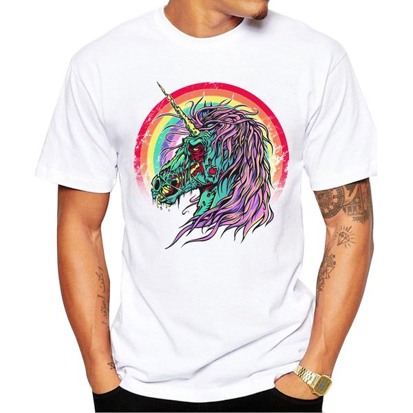 

2018 new arrivals zombie horse vintage printed short sleeve casual basic cool punk sport hooded sweatshirt hoodie t shirt