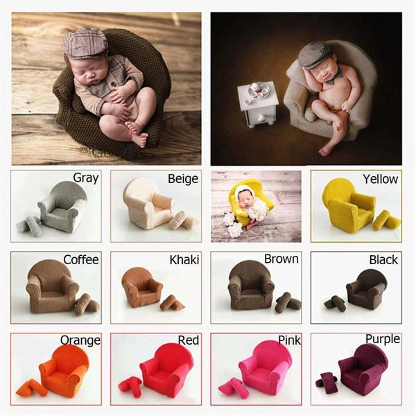 

newborn props soft baby props posing mini sofa seat chair studio aid cushions for newborn baby pgraphy accessories, Yellow