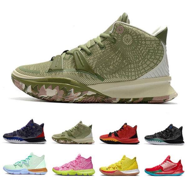 

fashion patrick squidward irving 7 mr. krabs 7 mens basketball shoes 7s sponge sandy men outdoor trainers sports sneakers 40-46, White;red