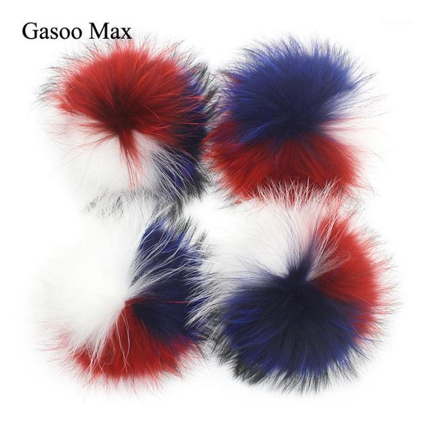 

13cm/15cm diy genuine raccoon fur pompom patchwork pom poms for women kids beanie hats big size natural ball for shoes caps bag1