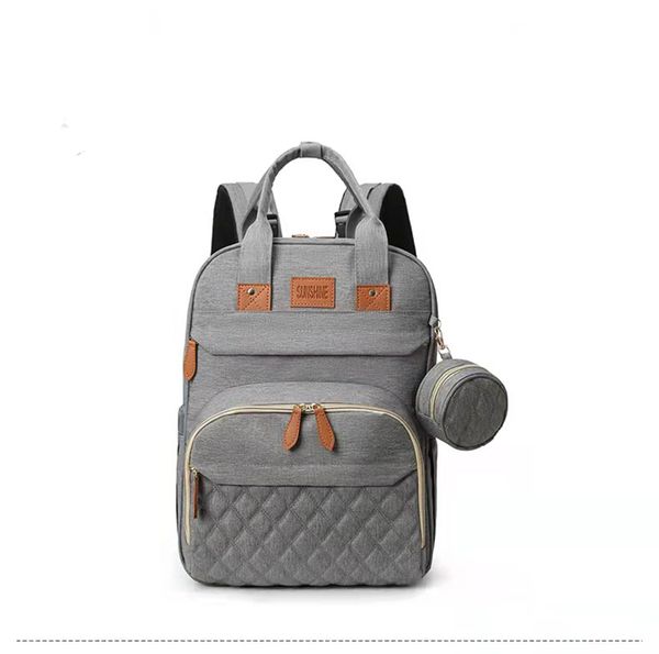 

mummy bag designer backpack foldable crib high capacity multifunctional mother and baby bag diamond lattice insulation milk warehouse coin p
