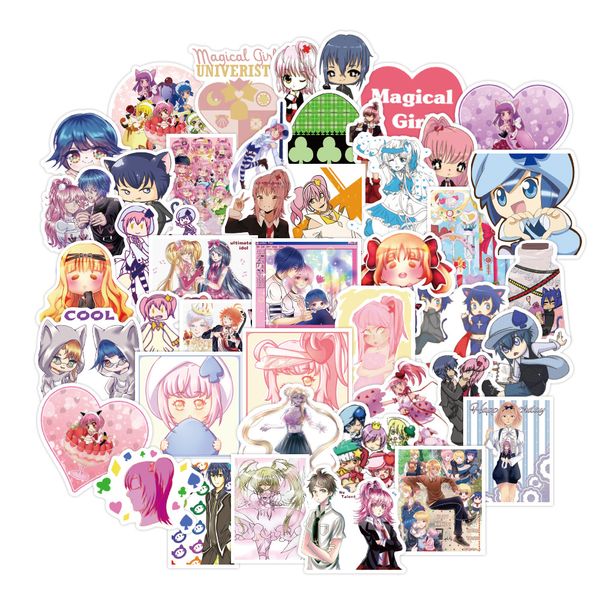 

50pcs/set shugo chara anime girl waterproof sticker for bottle lapguitar pc case