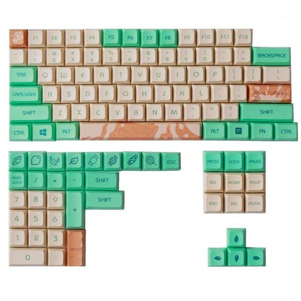 

keyboard mouse combos dye fetish pbt keycaps xad profile mint milk full sets gk64 keycap sublimation for mechanical keyboard1