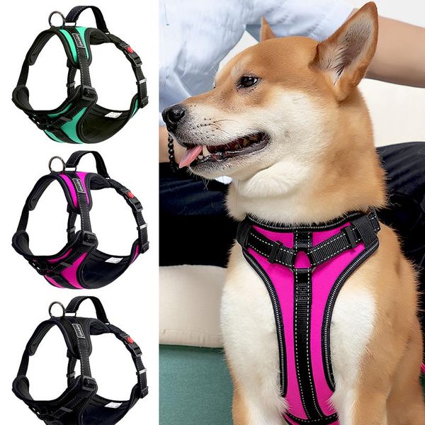 

no pull dog harness adjustable nylon medium large pet vest reflective dog chest belt harness for dogs outdoor walking bbymhi