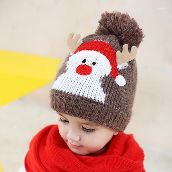 

1pc christmas woolen hat merry christmas decor santa claus xmas baby cap kids new year cap chiristmas gift home party supply1
