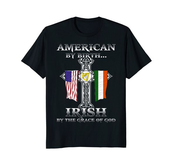 

new summer casual tee shirt american by birth irish by the grace of god t-shirt sport hooded sweatshirt hoodie