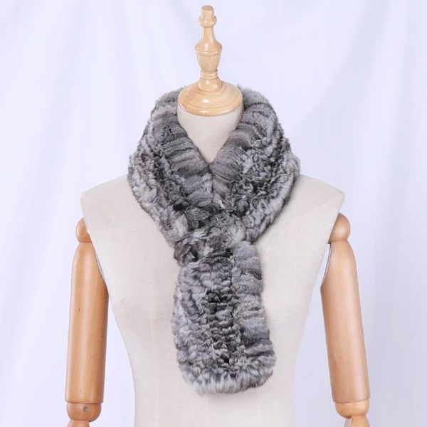 

highend quality women's 100% real chinchilla fur knitted scarf girls scarves lady wraps scarfs natural color extrmely soft, Blue;gray