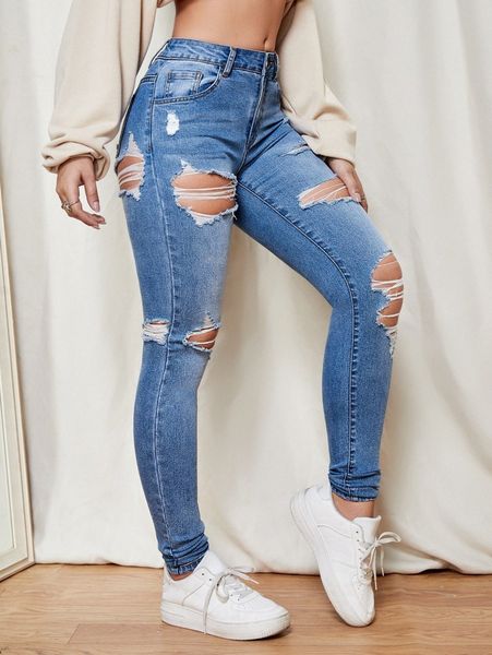 

ripped skinny jeans g9sv#, Blue