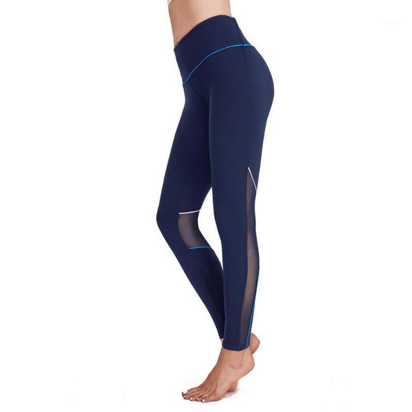 

running pants high waist yoga leggings for women with pockets tummy control workout capris no-see through tights pants1, Black;blue