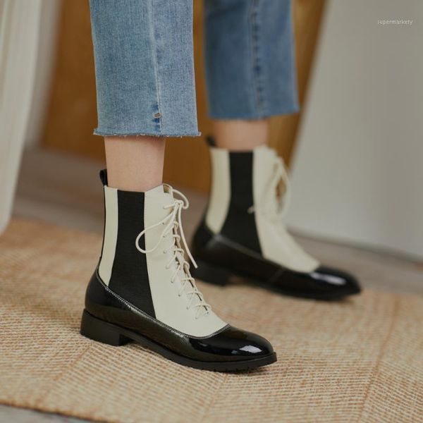 

2021 new low-women's boots boots cowhide chesil snow fashion party 33-481, Black