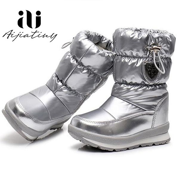 

russia children snow boots girls shoes winter ankle boots fashion wool kids shoes water-proof students sneakers children boots y200104, Black;grey