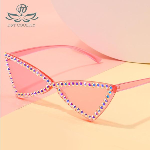 

sunglasses d&t 2021 fashion cat eye women luxury diamond colorful pc lens frame brand designer party uv400, White;black