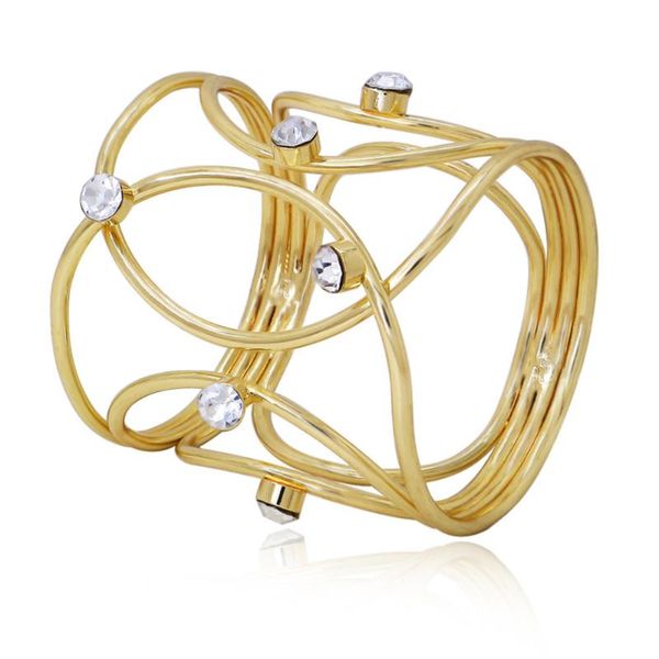 

3pcs three-dimensional napkin clasp napkin rings buckles diamond ring for home restaurant l (golden)