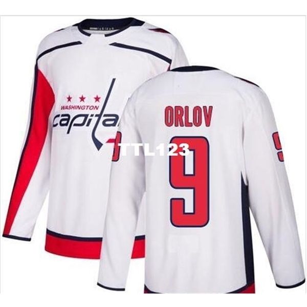 

real 421 real full embroidery 2018 stanley cup champions 9 dmitry orlov washington capital jersey or custom any name or number hockey jersey, Black