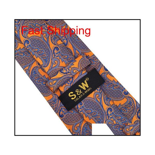 

u26 floral orange yellow blue men's neckties ties 100% silk jacqua qylslt nana_shop, Blue;purple
