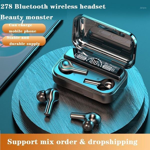 

bluetooth 5.0 earphones wireless headphones sports waterproof digital display earbuds headset with microphone charging box1