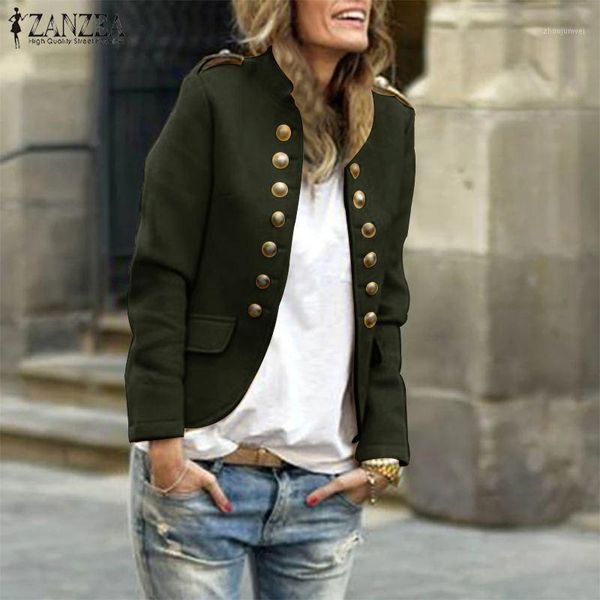 

women stand collar coats jackets zanzea 2019 autumn winter long sleeve overcoats female casual solid outwear open front jackets1, Black;brown