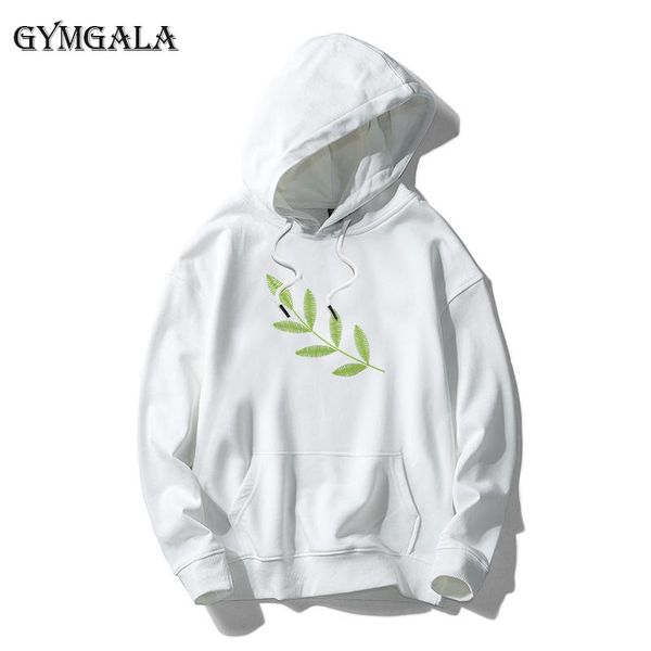 

men's hoodies & sweatshirts 2021 harajuku leaves willow print hoodie women long sleeve street casual pullover tight, Black