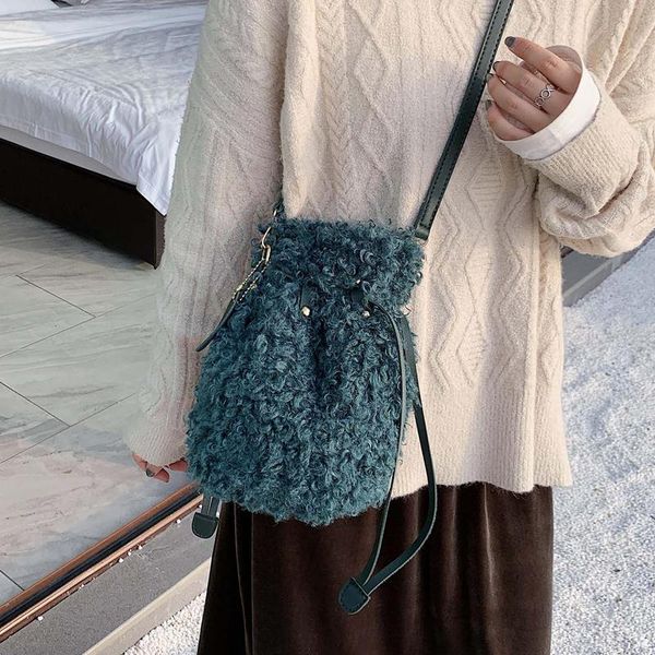 

wool bucket bag drawstring shoulder bag handbags crossbody messenger bags for women 2020 bolsa de hombro