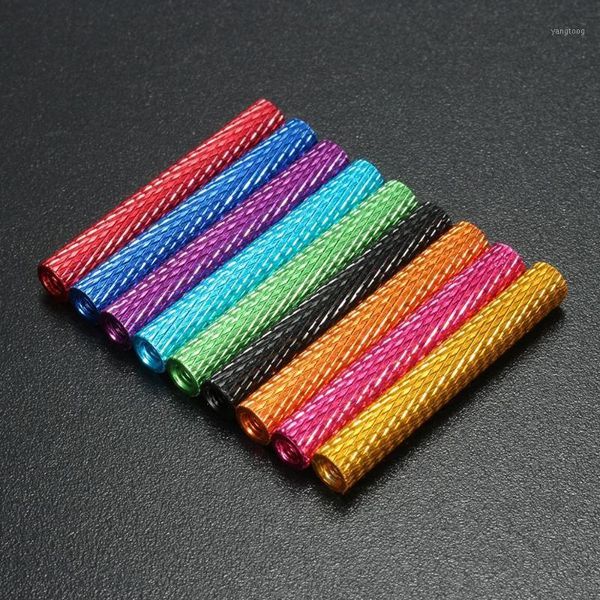 

m3as8 10pcs m3 35mm knurled standoff bolt aluminum alloy 6061 anodized spacer multicolor1