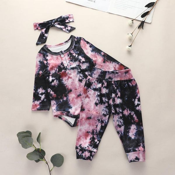 

clothing sets born infant baby girls clothes tie-dyed romper+pants pajamas set outfits toddler roupa infantil #c1, White