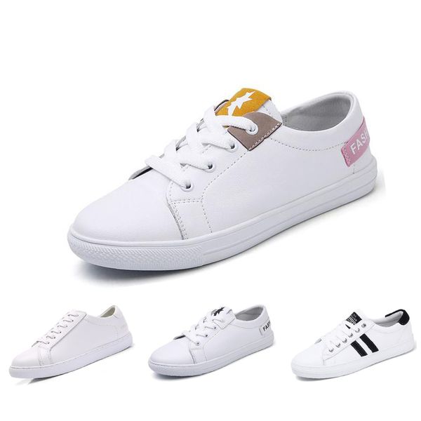 

new arrival women running shoes color triple white black fashion comfortable womens trainers leather flats sneakers size 35-40