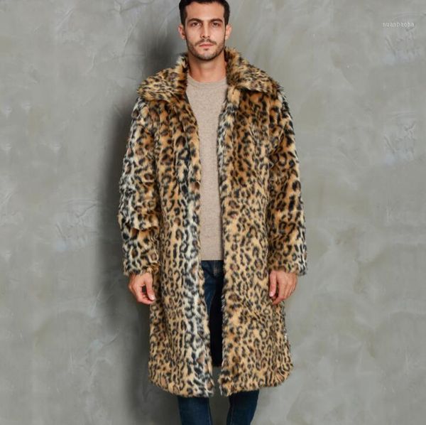 

autumn leopard faux mink leather jacket mens winter thicken warm fur leather coat men slim jackets jaqueta de couro b271, Black
