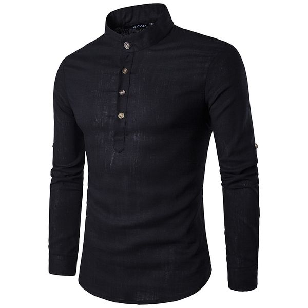 

solid casual linen men shirts mens long sleeve dress shirts cotton shirt men shirt plus size slim fit homme, White;black