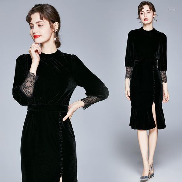 

women spring autumn warm o neck femal ladies casual streetwear femme velvet high waisted fashion brand dress1, Black;gray