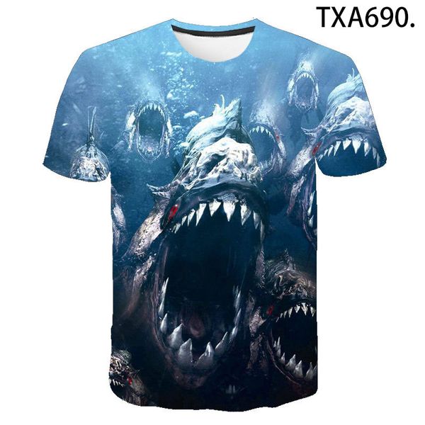 

piranha 3d boy girl printed cool 3d print shirts hentai comics funny men clothing