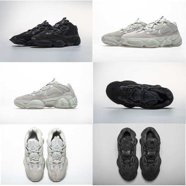 

kanye west 500 hommes chaussures de course vision douce pierre blanche os utilitaire noir lune hommes rÃ©flÃ©chissantes femmes baskets, Black