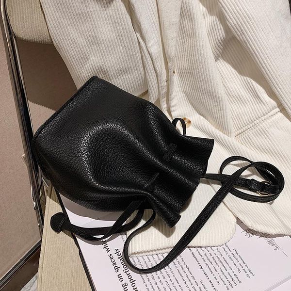 

cross body vintage bucket solid color designer handbag 2021 fashion handbags tote bags pu leather shoulder messenger