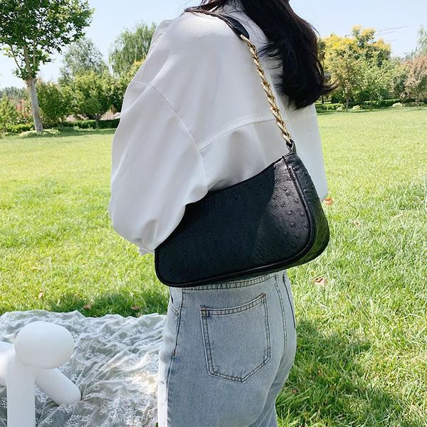 

women's bag for woman brand original design underarm bag 2020 baguette chain joker retro shoulder messenger