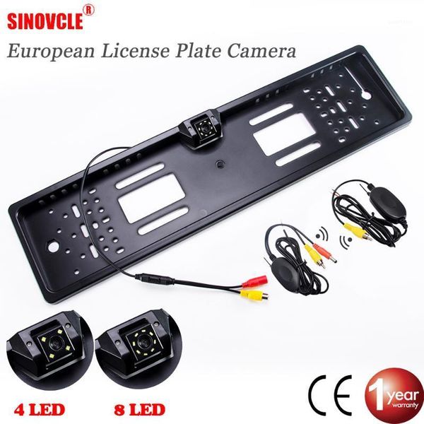 

car plate camera rear view wireless eu european license frame waterproof night vision reverse backup camera 4 led or 8 led light1