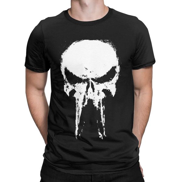 

sport men t-shirt the punisher skull novelty 100% cotton tees short sleeve painting t shirt o neck clothes gift idea 4x 5x plus size