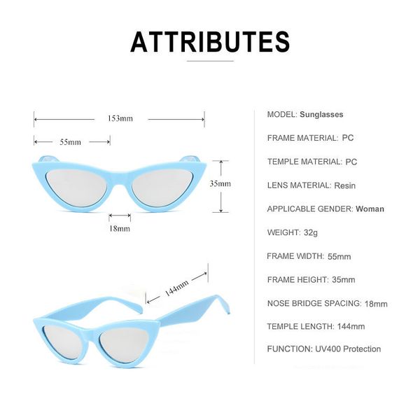

retro cat newshauna women metal hinge eye sunglasses uv400 3
