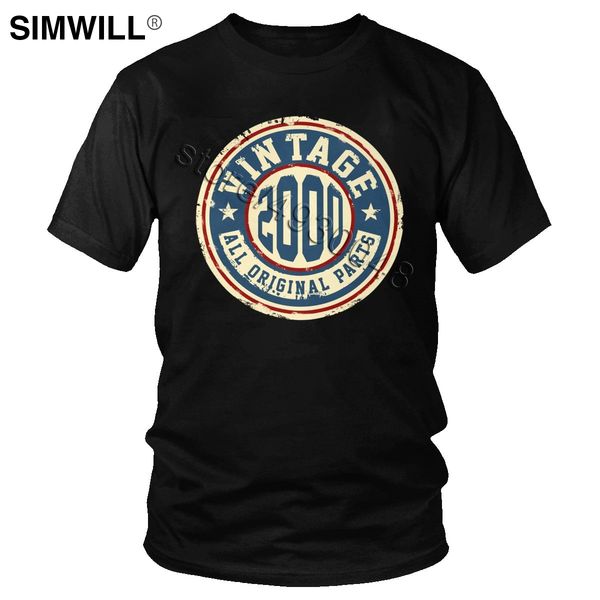 

vintage 2000 all original parts short sleeves 20th 20 years old birthday gift leisure tee summer hooded sweatshirt hoodie men t shirt