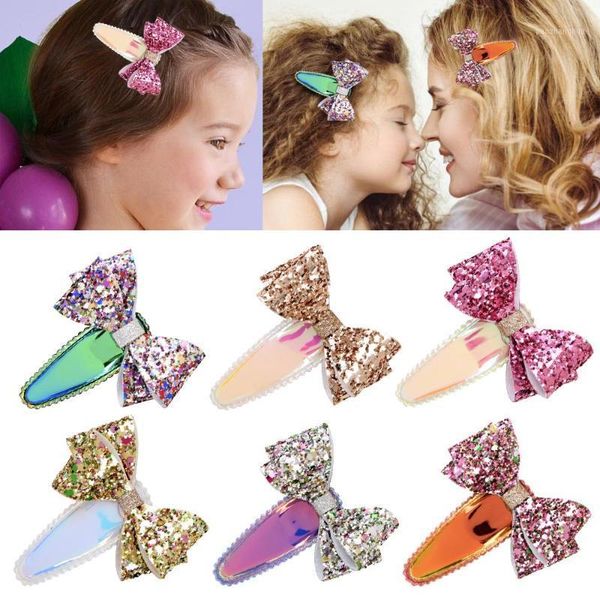 

hair accessories 1pc 2.5inches solid glitter mini bows with clip for baby girls handmade clips boutique barrettes headwear accessories1, Slivery;white