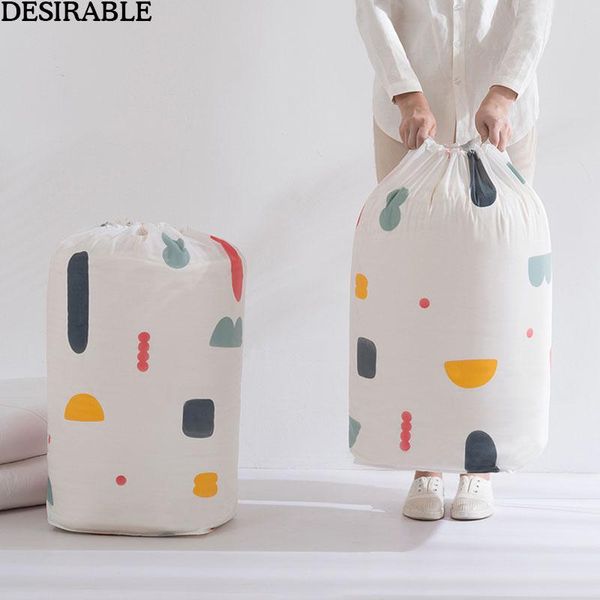 

fashion clothes quilt bedding duvet drawstring storage bag large size packing laundry pillow box home save space organizer bag