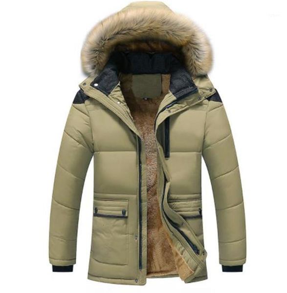 

windbreaker outwear mens down thickened plus size jacket winter thick down coat jackets mens middle long, Black